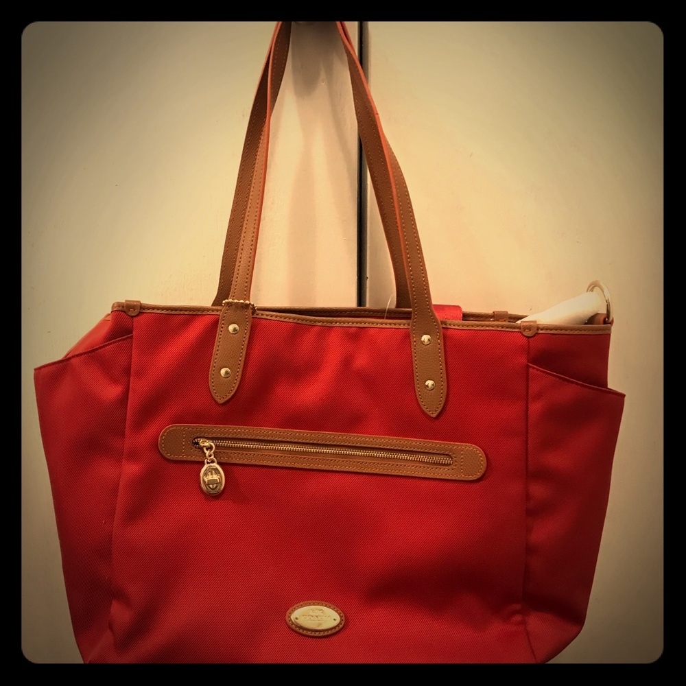 Red Coach Diaper Bag